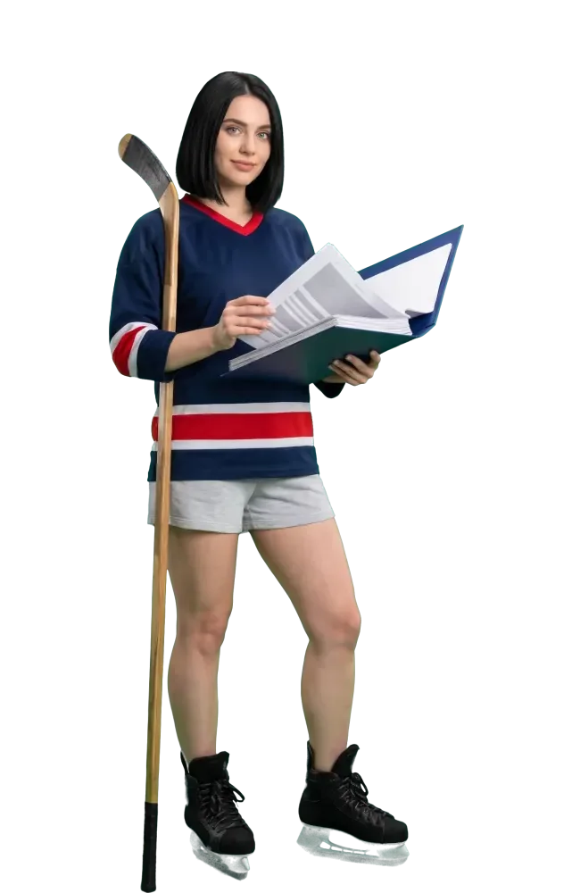 Woman flipping through a thick ring binder